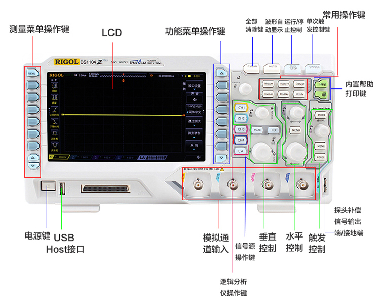 普源DS1104Z 數(shù)字示波器100M四通道