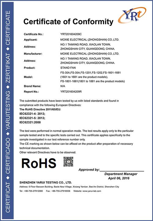 RoHS Certification
