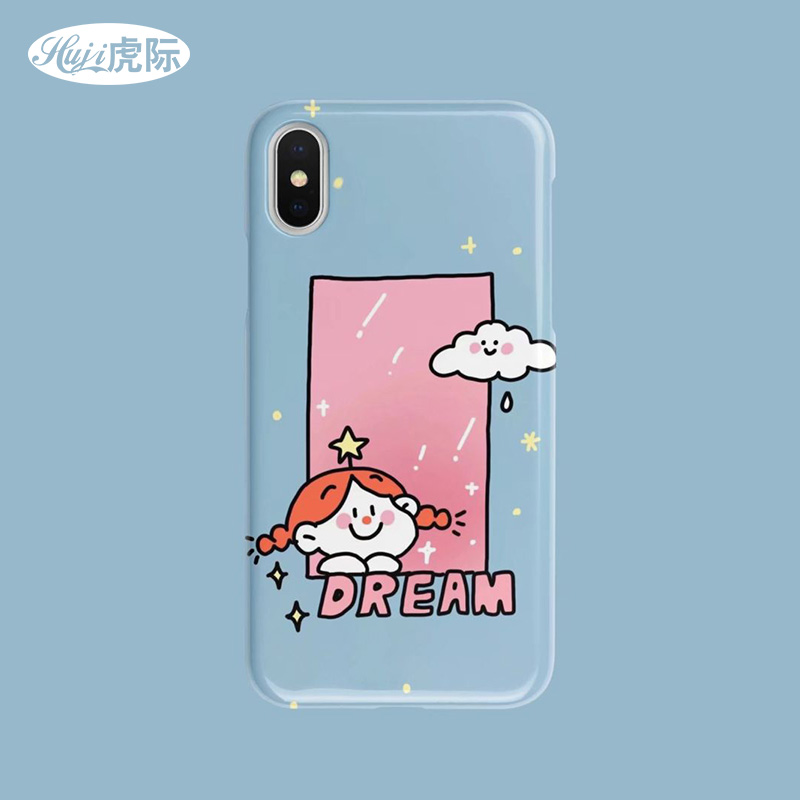 虎際粉色卡通小女孩手機殼
