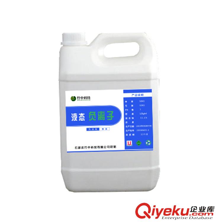 竹中科技大量現(xiàn)貨供應(yīng)中性不沉淀無(wú)顆粒液態(tài)負(fù)離子廠家 液態(tài)負(fù)離子用途作用