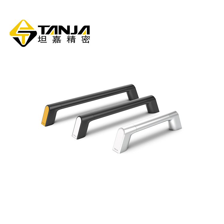 TANJA L45鋁合金陽極氧化自動化設備把手 M8管式手柄帶裝飾條機床設備拉手