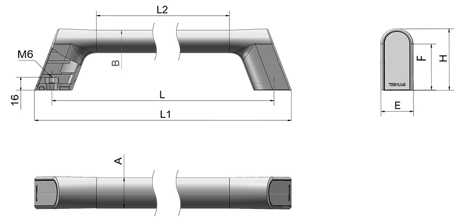 TANJA L43熱銷鋁合金機床設備把手 檢測儀器拉手 亞光飾面器械把手M6通孔
