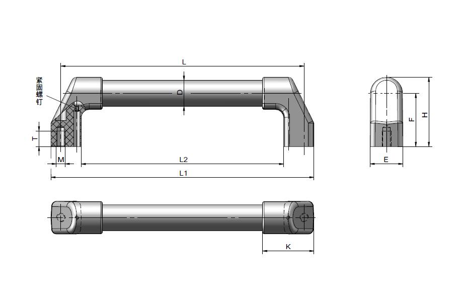 TANJA L28304不锈钢管式厨具门把手 铝合金电控柜拉手 医疗器械把手