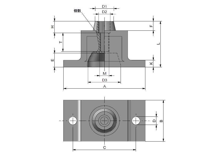 TANJA J13垫脚减震器 空压机气泵橡胶减震器 tr橡胶电机减震器