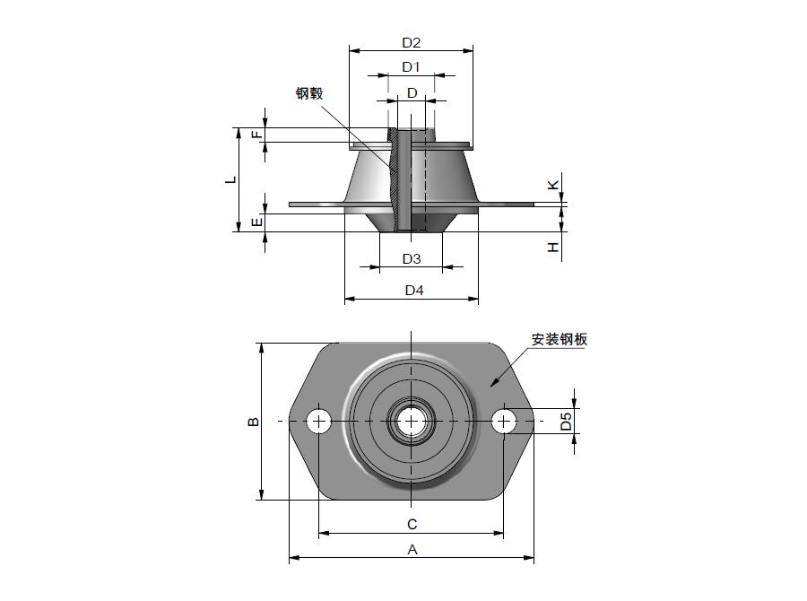 TANJA J10鐘型減震器 tr橡膠減震器 防震器 可加工定制風(fēng)機泵防震器原始圖片2