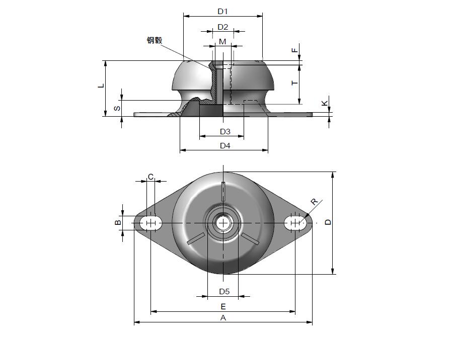 TANJA J08压缩机减震器 tr橡胶钟型减震器 工矿机械减震器